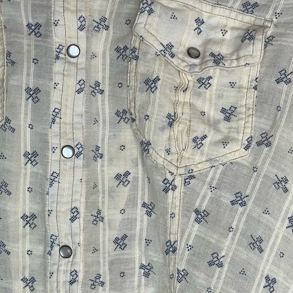 Free People Western Style Corset Back Button Down Shirt - Picture 4 of 12